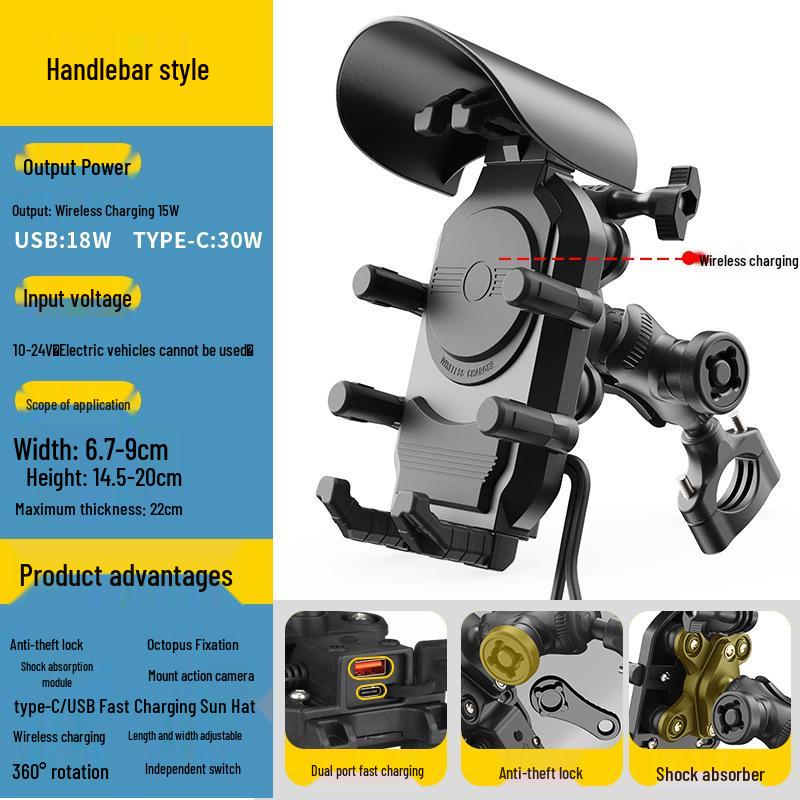 Shockproof Electric Vehicle Phone Holder for Motorcycles, Bicycles, Scooters, and Delivery Vehicles