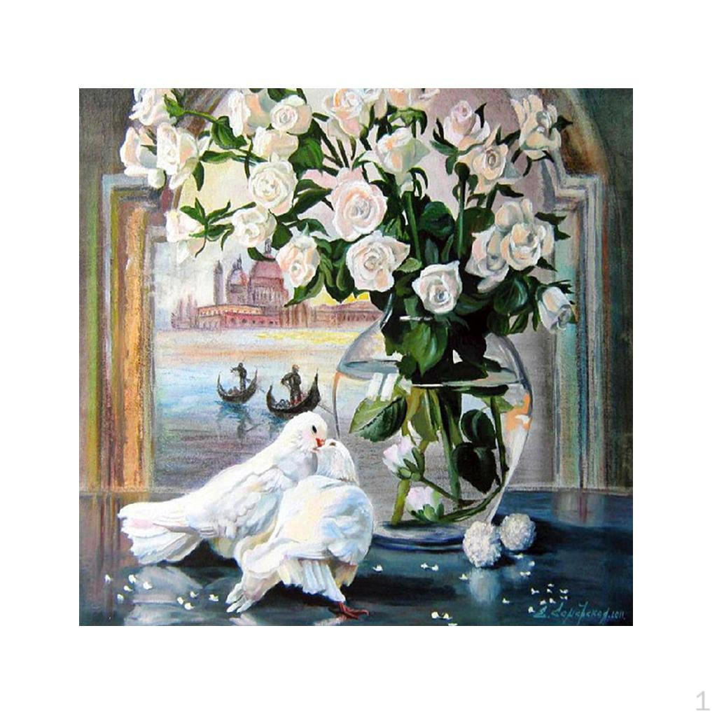 Stichmalerei Stickerei-Set Blumen Tiere für Heimdekoration
