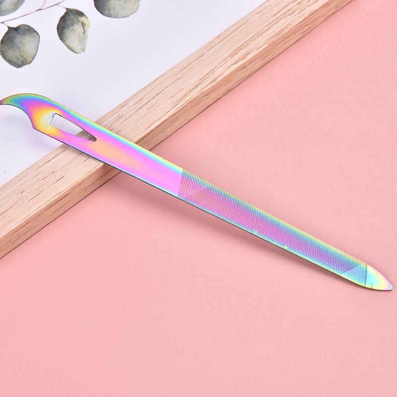 Stainless Steel Nail File Double Sides Thick Nails Pedicure Metal Nail File