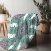 Boho Floral Pattern Blanket Geometric Print Throw Blanket Decorative Quilt Bedspread For Sofa Couch Living Room Bedroom