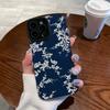 White Plum Blossom Silicone Leather Phone Case For iPhone 14 15 16 Pro Max 11 12 13 Mini Soft Shockproof Full Cover