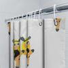 Adorable Cartoon Yellow Bee Family Shower Curtain Set Waterproof Fabric Print For Bath Decorations