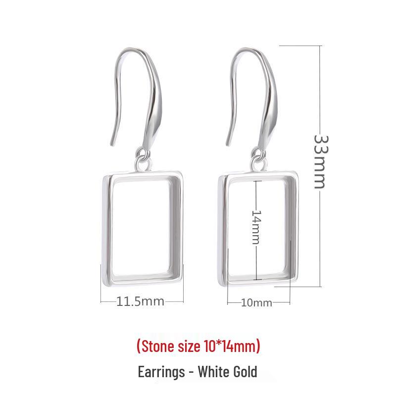 

Квадратные серьги-подвески из стерлингового серебра 925 пробы с крючками для янтаря 10*14, золотого песка и 12*16 для серег «сделай сам» 925 Silver