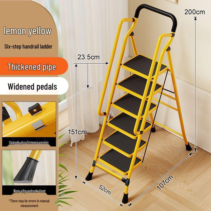 Folding Handrail Ladder with Extra Wide Pedals for Interior Use