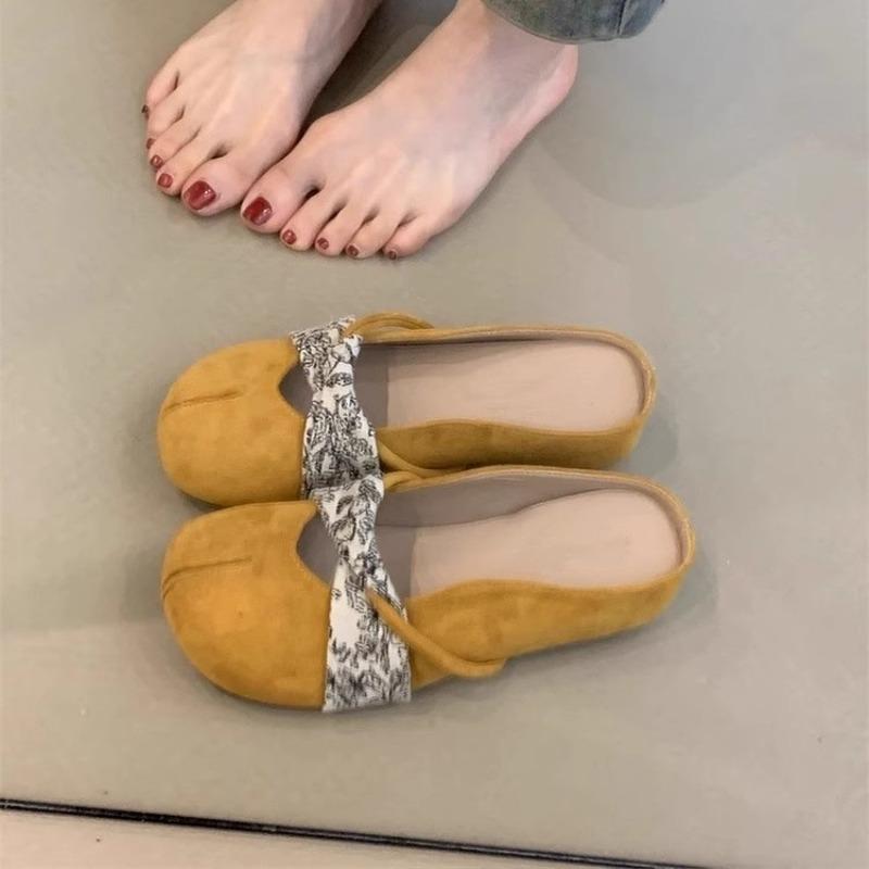Summer new gentle heelless lazy with skirt temperament bag head wearing half slippers