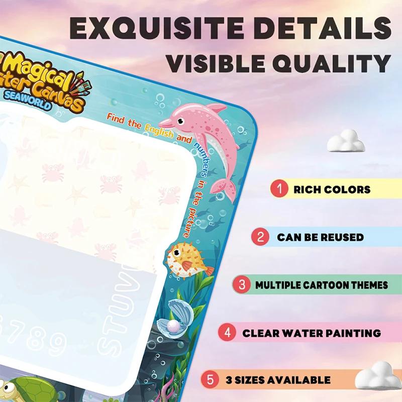 Non-Toxic Large Water Doodle Mat For Toddlers Drawing Toy Tablets Painting Set With Colorful Graffiti Blanket Educational Games Children