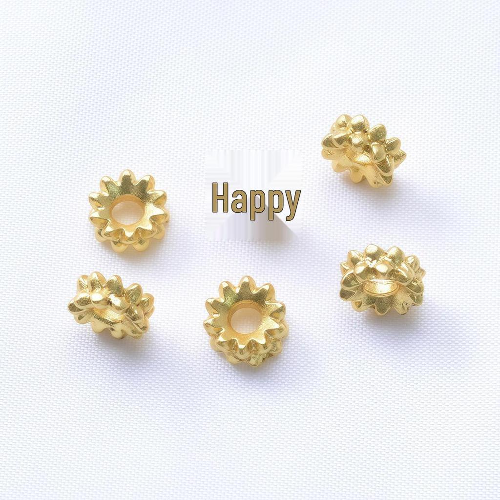 Gold-Plated Lotus Spacer Beads - 6/8mm Flower Design for DIY Bracelets & Necklaces