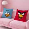 Animation A-A-Angry Birds Cartoon Pillow Case Anti-Dustmite Pillowcase Invisible Zipper Silky Short Plush Sofa Cushion Cover