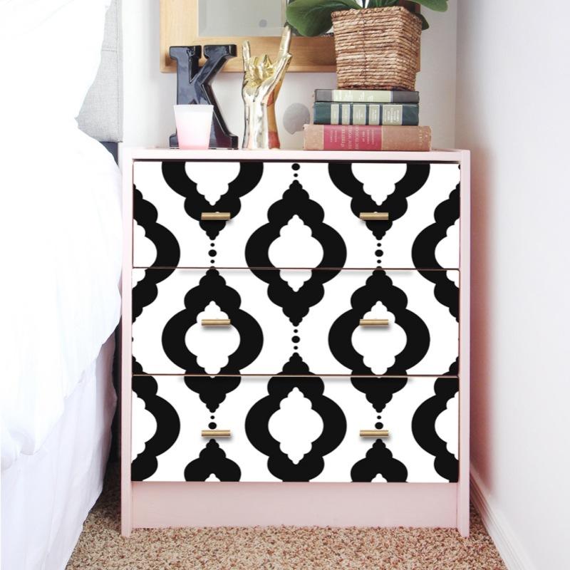 3D Black and White Geometric Peel and Stick Wallpaper Self Adhesive Contact Paper Removable Waterproof Thicken Wallpaper For Furniture Renovation