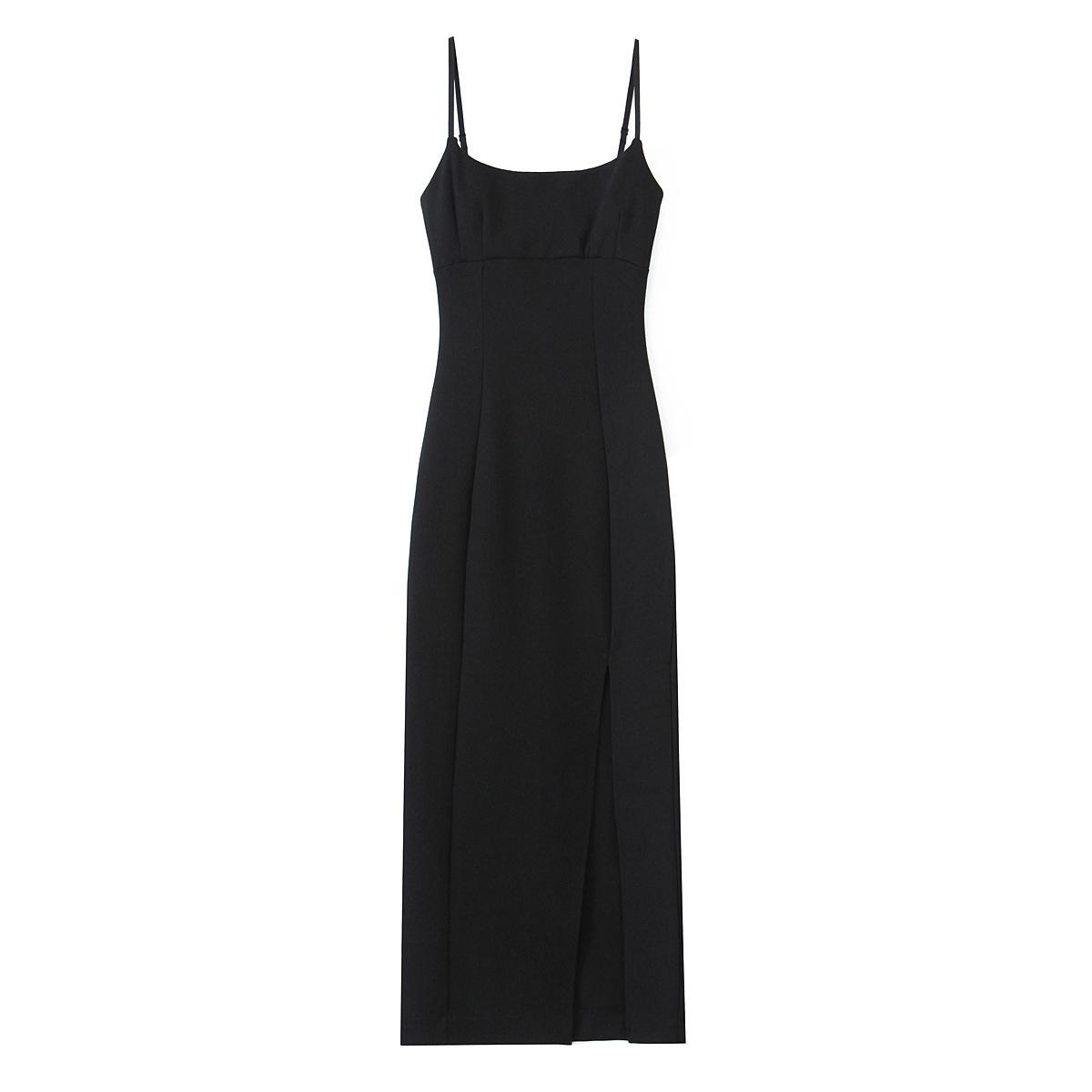 

Весна 2025 Женское Облегающее Сексуальное Минималистичное Платье на Тонких Бретелях Small чёрный