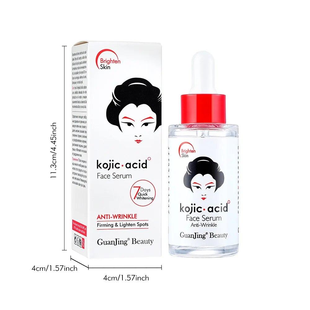 Lichid de esență pentru strălucirea pielii pentru îndepărtarea cloasmei, ser de iluminare pentru iluminare, cremă de albire cu acid kojic, Dropship