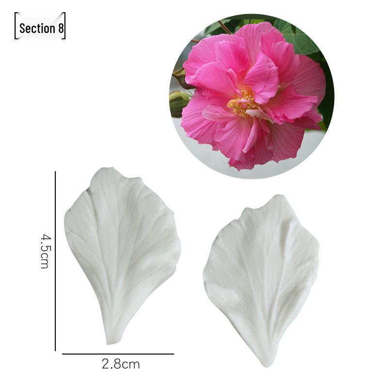 Blütenblatt Silikon Fondant Form Set - Lebensmittelqualität für Baum- und Blumenprägung.