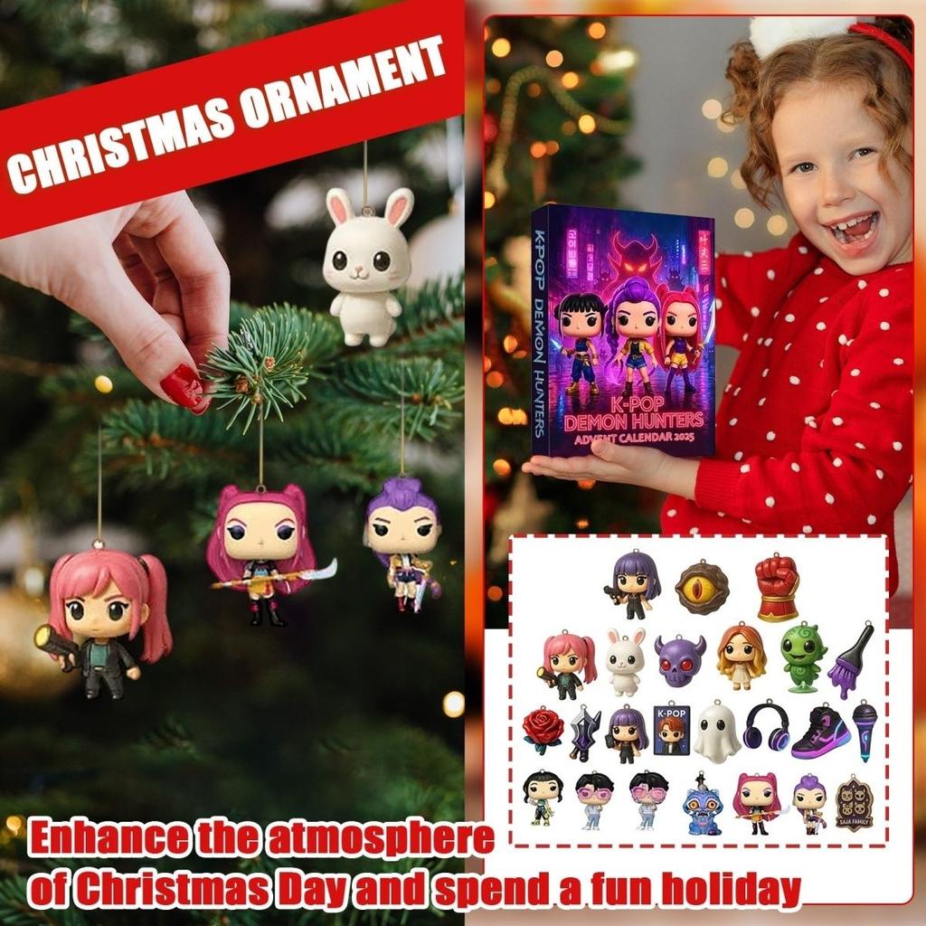Kpop Demon Hunters Advent Calendar Huntrix Rumi Mira Zoey SAJA Boys Derpy Tiger New Year's Decor Christmas Countdown Toys Gifts