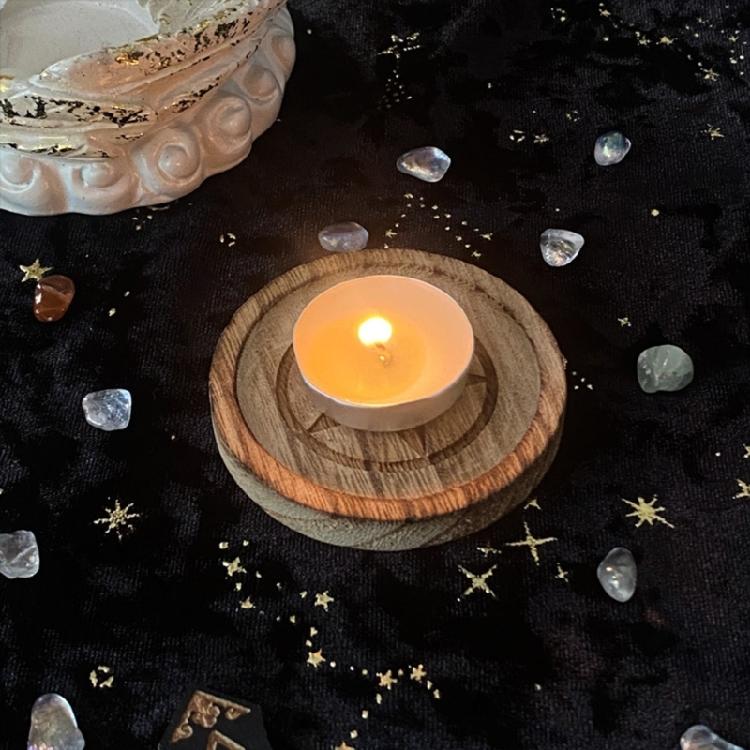 Candle Holder Tray Star Pendulums Dowsing Divination Board Candle Holder Plate