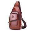 New Leather Men's Bag High-quality Chest Bag Shoulder Crossbody Bag with USB Cable, Essential for Travel and Work, Handbag iPad