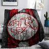 Coperta in Flanella Stampata Nazionale Svizzera, morbida coperta per camera da letto divano, lavabile, merchandising per tifosi di calcio, ottimo regalo.