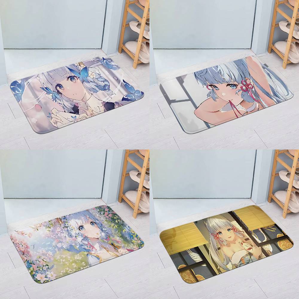 Genshin Impact Kamisato Ayaka Entry Door Floor Mat Festive Decorations Carpet Bathroom Anti-slip Mat Entrance Doormat