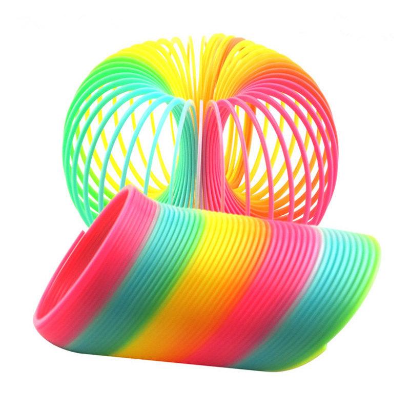 1pcs Rainbow Circle Funny Toys Early Development Educational Folding Plastic Spring Coil Children's Creative Magical Toys