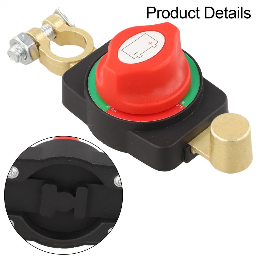 12-48V Heavy-Duty ON/OFF Top Post Marine Battery Disconnect Switch Zinc Alloy