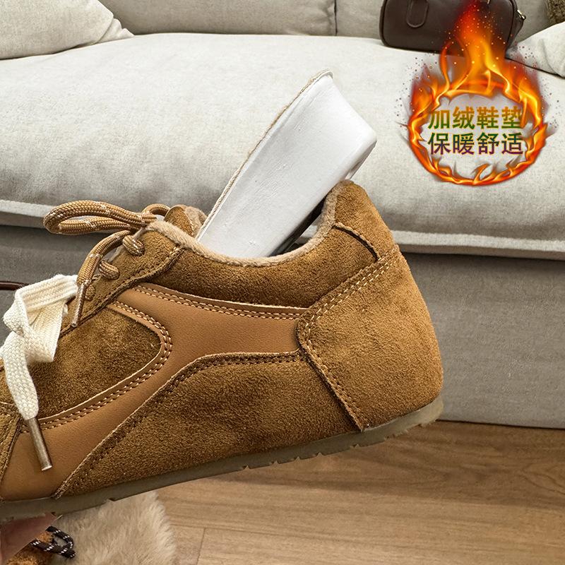 Rosa braune Innenhöhenerhöhung Deutsche Trainingsschuhe Damen 2025 neu Herbst vielseitige Leder Sport- und Freizeitschuhe Plateau Forrest Gump Schuhe