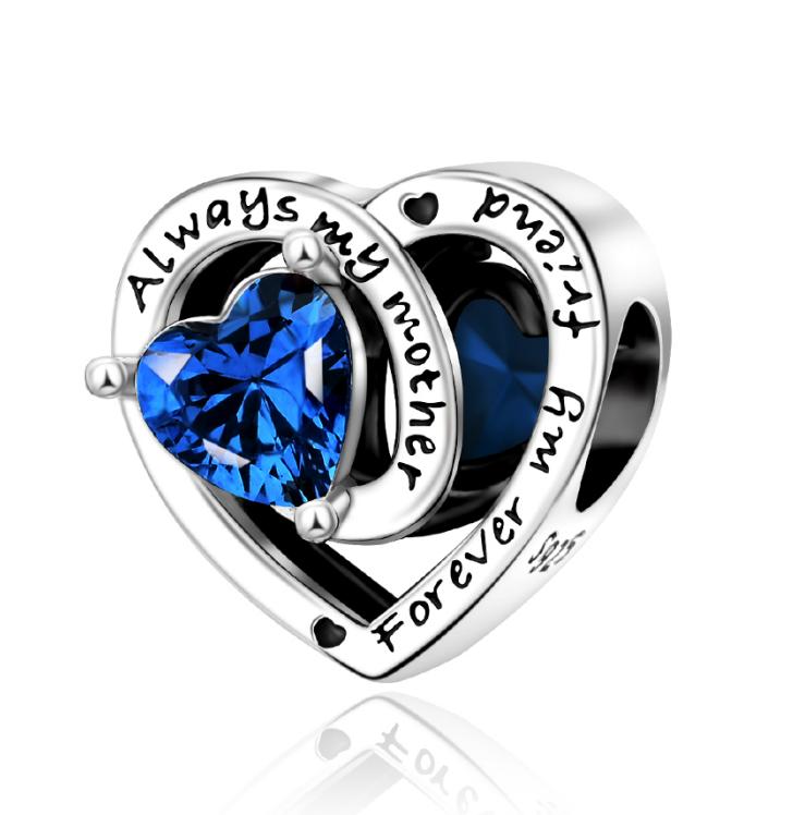 Authentic Charms Copper Craft Ttwelve Months Heart Birthday Stones Colored Beaded Pendant Handmade Bracelet Ladies Jewellery Present