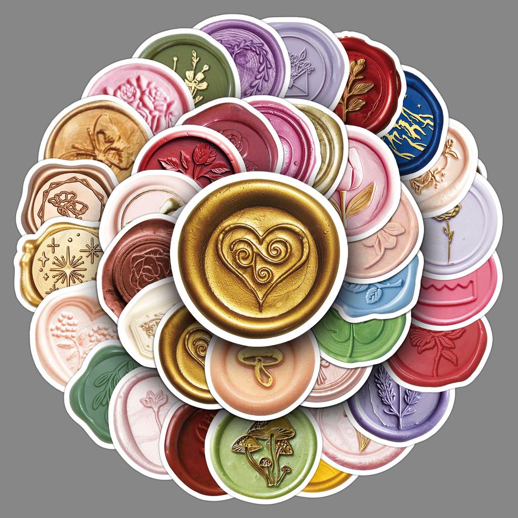 50 Hot Paint Seals Graffiti Stickers Personalized Creative Guka Decorative Mobile Phone Water Cup Envelope Seal Stickers