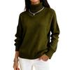 Women's Fashionable Color High Neck Long Sleeved Knitted Sweater Pullover Sweater Top