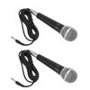 2PCS Wireless Microphone Set ABS Dual Handheld Dynamic Mic System with Receiver for Singing Karaoke