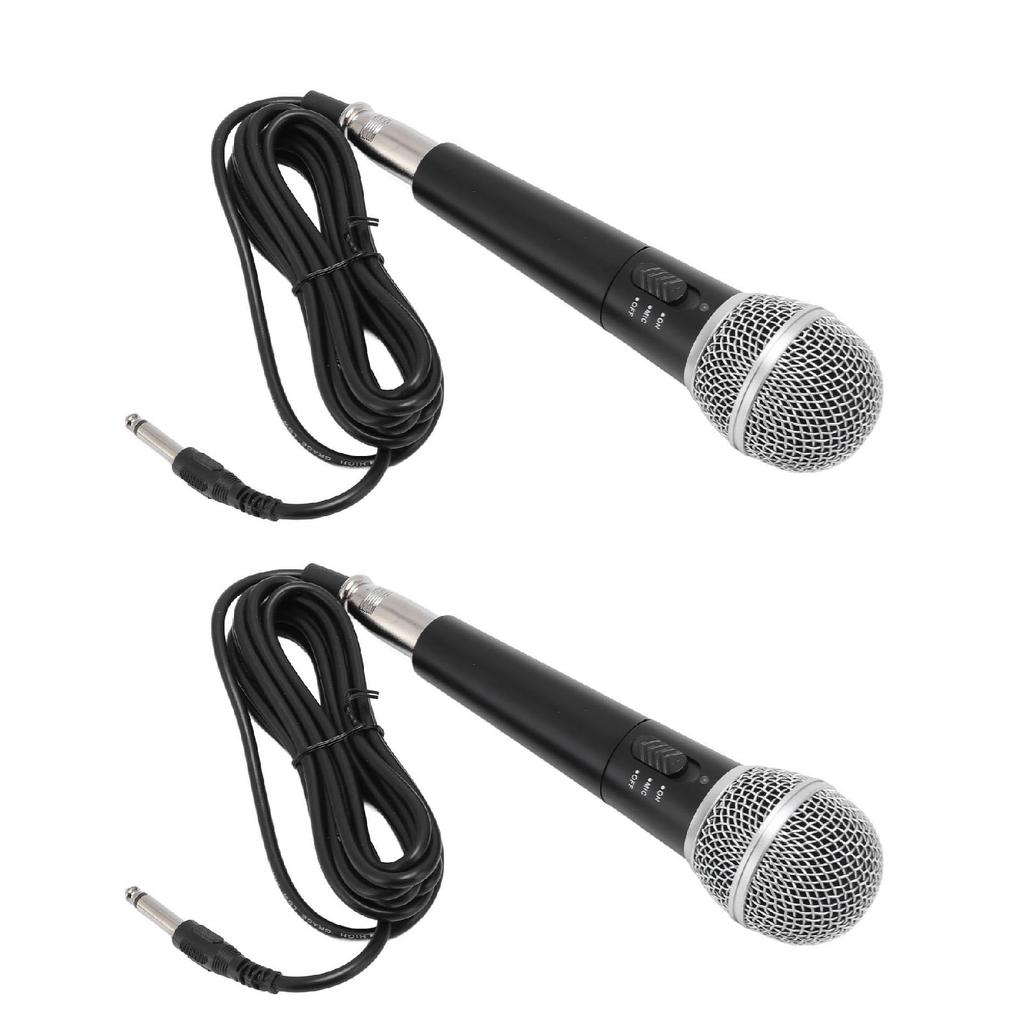2PCS Wireless Microphone Set ABS Dual Handheld Dynamic Mic System with Receiver for Singing Karaoke