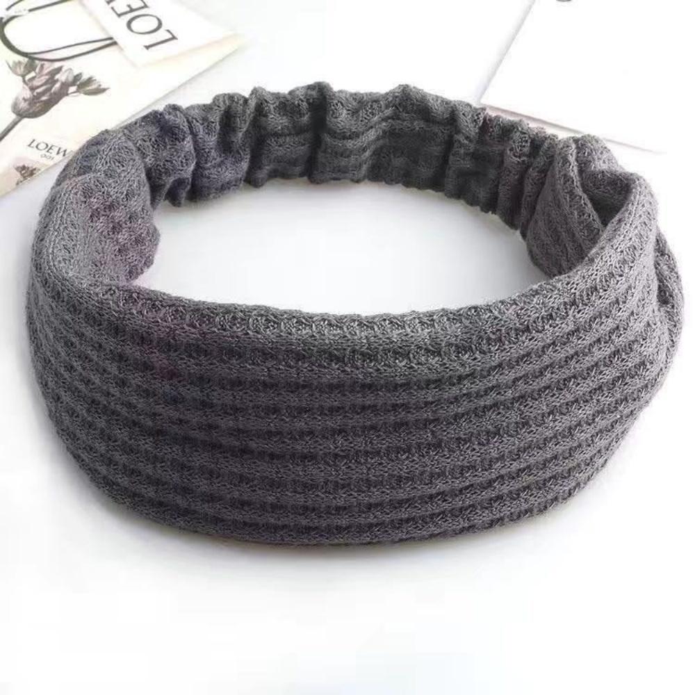 Knitted Wide Headbands Solid Color Hair Hoop Korean Style Lace Hairbands Non Slip Headwear Girls Wide Side Head Wrap Gifts