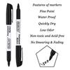 Shuttle Art Oil-Based Marker Pens, Set of 50, Black, Fine Tip, Quick-Drying, Water-Resistant