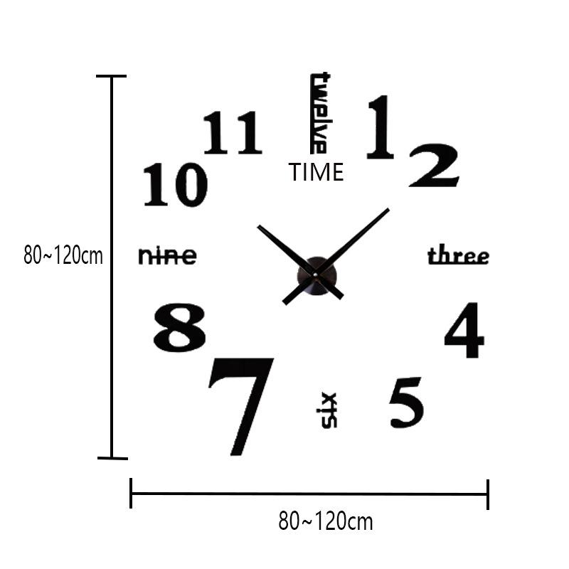 Acrylic Silent Wall Sticker Clock for Home & Bedroom Decor