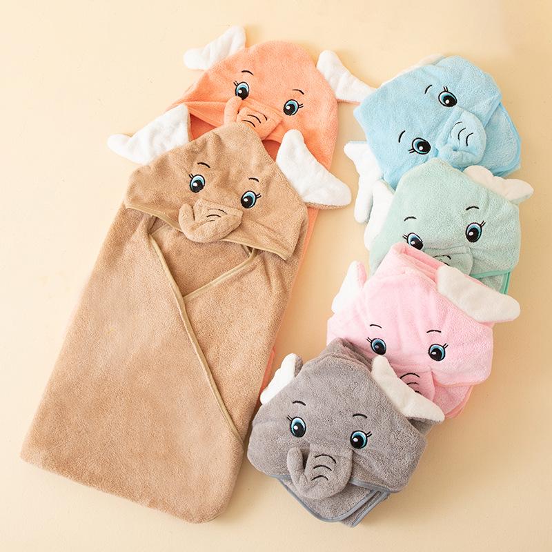 Newborn Coral Fleece Hooded Swaddle & Quick-Dry Bath Towel