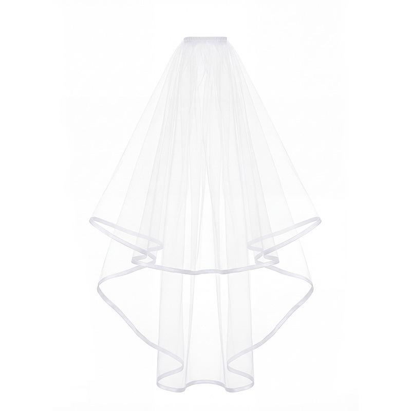 European Double Layer Tulle Bridal Veils with Hair Comb for Weddings & Bachelorette Parties