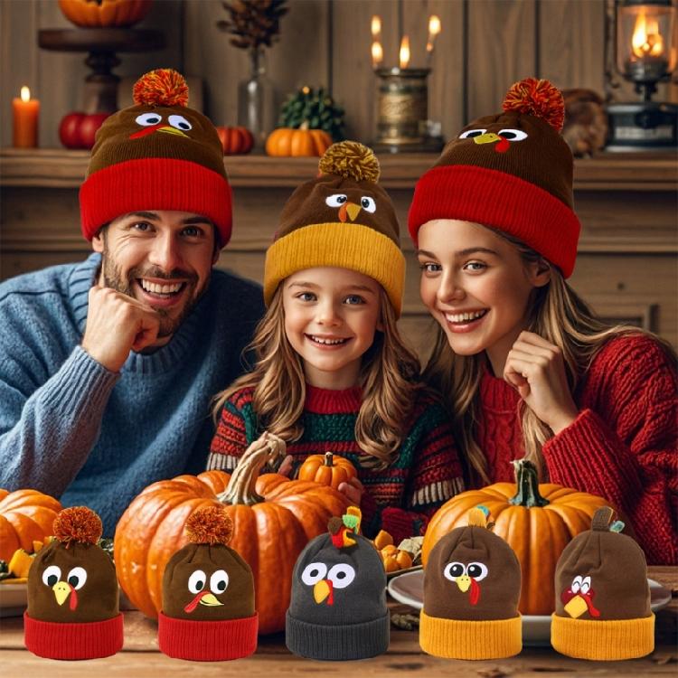 Thanksgiving Turkey Beanies for Playful Dress Up and Seasonal Decors Headwear