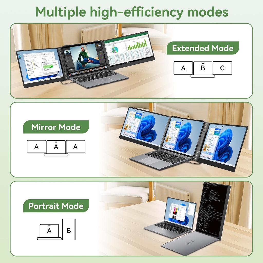 Blackview DCM8 Pro 15.6" Dual Portable Monitor Ultra-Thin 4.6mm, 1.2kg, TÜV Low Blue Light