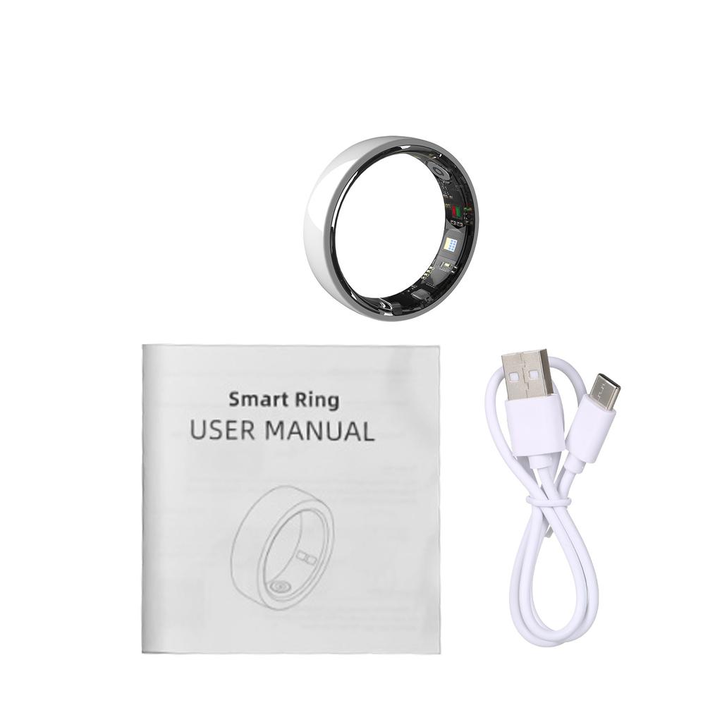 Smart Ring Ceramic Fitness Tracker with Charging Case Sleep Monitor Heart Rate Blood Oxygen Activity Tracking BT IP68