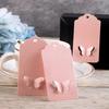 100Pcs Hollow Out Paper Gift Wrapping Tag Wavy Top Edge and Butterfly Wings Hollowed Out Hang Tags