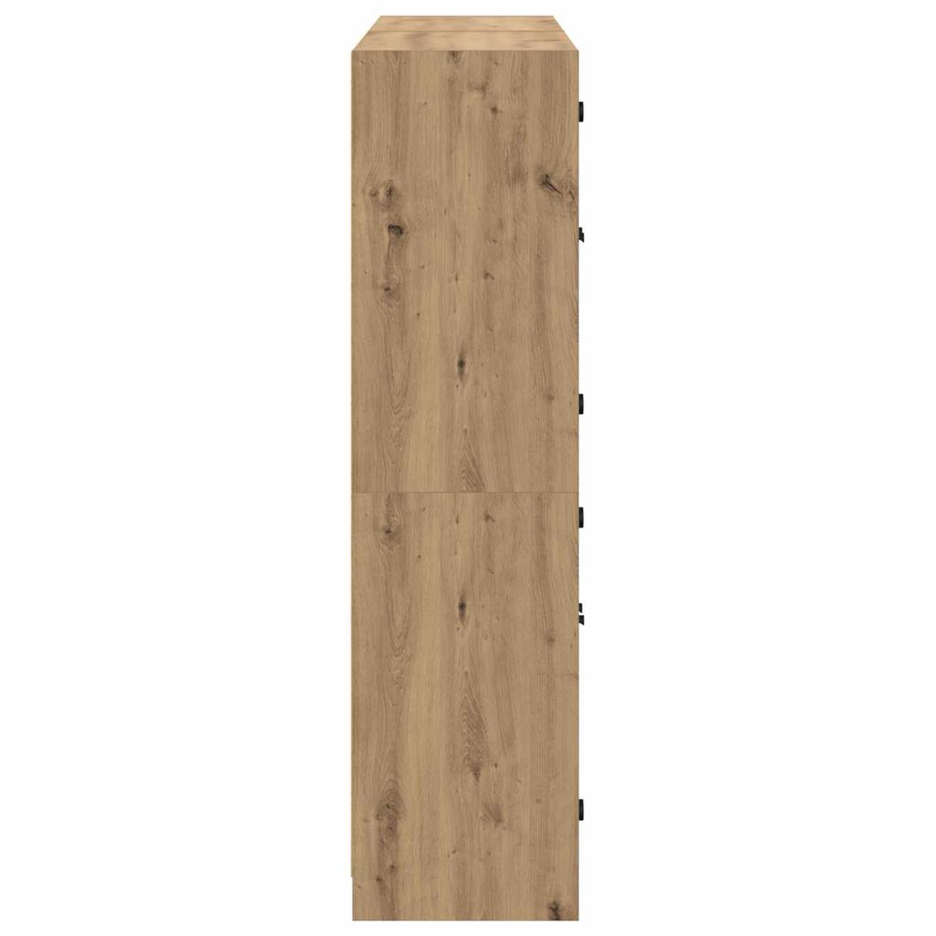 Highboard 2 Pcs Artisan Oak 68 X 37 X 142 Cm Engineered Wood