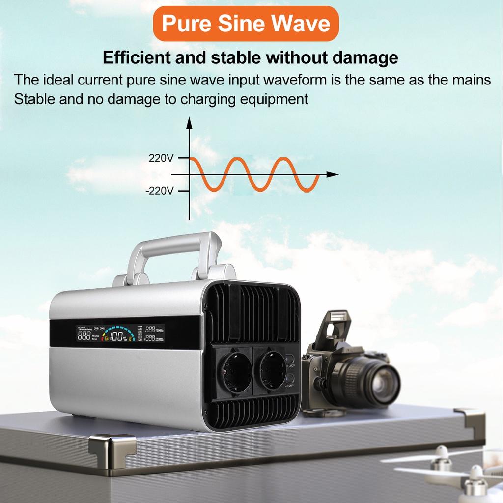 Generator portabil 220V 600W Încărcător de baterie Alimentare solară Baterie externă de camping Stație invertor Alimentare de urgență pentru exterior