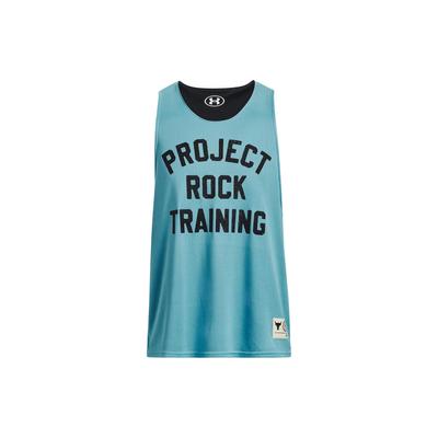 Projekt Rock Jednobarevné tričko bez rukávů na basketbalový trénink s potiskem písmen Pánské topy Modrá 1377442-433