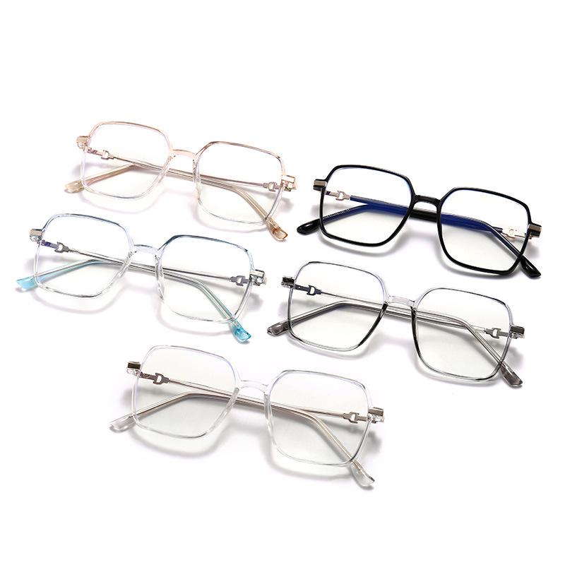 Women Stylish Large Frame Reading Glasses Men's Business Transparent Frame Blue Light Blacking Presbyopic Glasses Lady's Trendy Decoration Eyewear