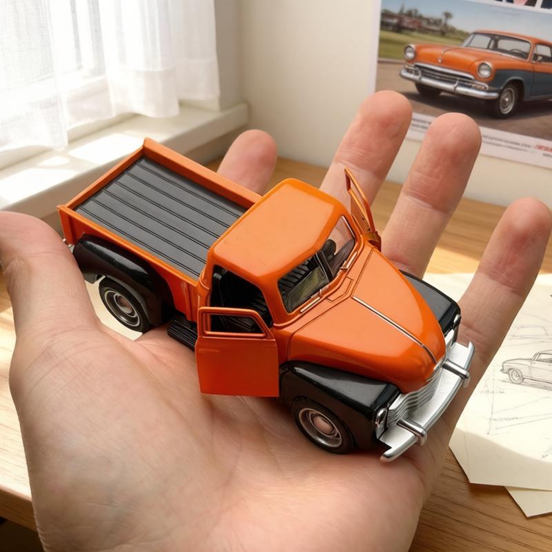 1:38 Vintage Klassisch Retro Pickup, Legierungsmodellauto, Simuliertes Fahrzeug, Niedlicher LKW, Spielzeugmodell für Jungen, Task Force 1955 Ornamente