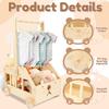 Wood Storage Crate with Wheels Baby Shower Clothing Basket Toys Organizer Box Children Long Handle Boys Girls Gift Basket