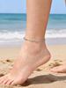 Stainless Steel Rectangle Paperclip Chain Anklet Bracelet Silver Tone, Tarnish Resistant Summer Foot Chain Ankle Women Jewelry