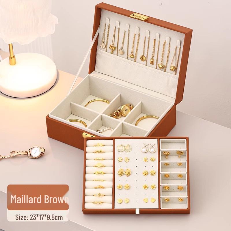 Многоуровневая шкатулка для хранения украшений - для ожерелий, серег и аксессуаров для рук - Большой объем