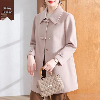 XUEXI Women's Autumn Elegant Double-Faced Wool Coat
