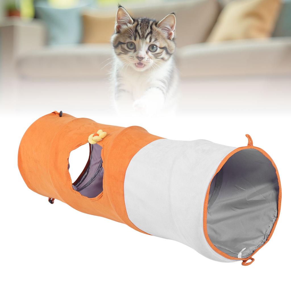 Cat Tunnel Oxford Cloth Steel Wire Interactive Kitten Tunnel Tube for Indoor Kitty Puppy