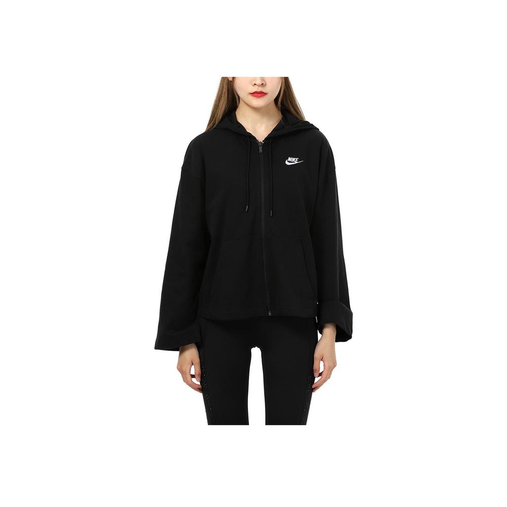 Nike NSW Jersey Full-Zip Hoodie Knit Jacket Women Jackets Black CJ3753-011