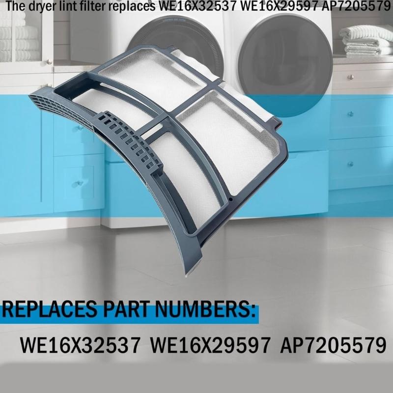 WE16X32537 WE16X29597 AP7205579 Dryer Lint Filter Trap Screen Replacement for Clothes Dryer Dryer Lint Strainer